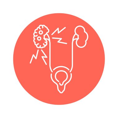 Pyelonefrit renk çizgisi simgesi. Web sayfası için resim grafiği