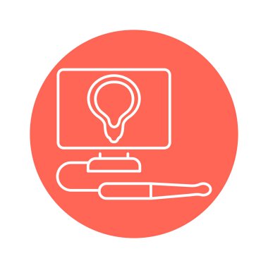 Ultrason idrar sistemi renk çizgisi simgesi. Web sayfası için resim grafiği