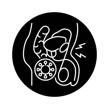 Erkek üreme sistemi virüsü renk çizgisi ikonunu bozar. Web sayfası için resim grafiği