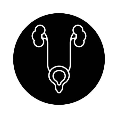 Erkek üreme sistemi renk çizgisi simgesi. Web sayfası için resim grafiği