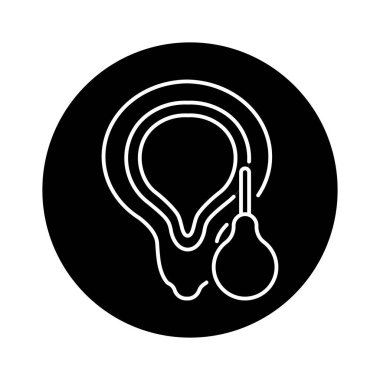 İdrar lavmanı tedavisi renk çizgisi simgesi. Web sayfası için resim grafiği