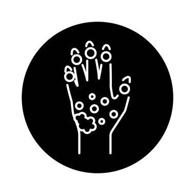 Sedef hastalığı artrit renk çizgisi ikonu. Web sayfası için resim grafiği