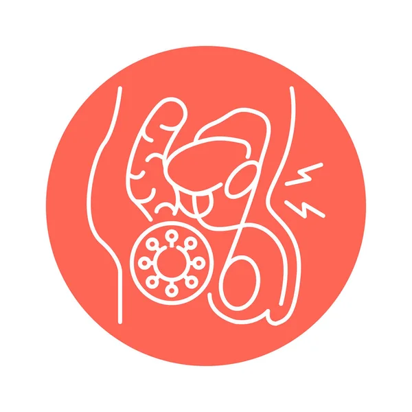 男性泌尿生殖系统病毒疾病彩线图标 网页的象形文字 — 图库矢量图片