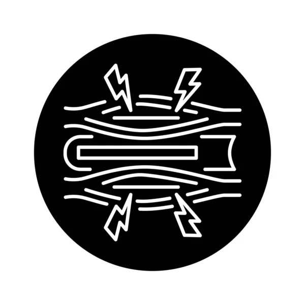 Schmerz Muskel Farbe Linie Symbol Piktogramm Für Webseite — Stockvektor