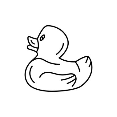 Şişirilebilir plastik ördek çizgisi simgesi. 