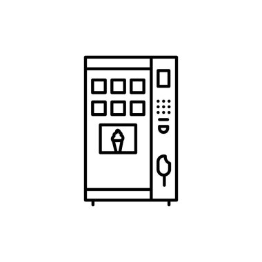 self-servis dondurma makinesi siyah çizgi ikonu. Web sayfası için resim grafiği