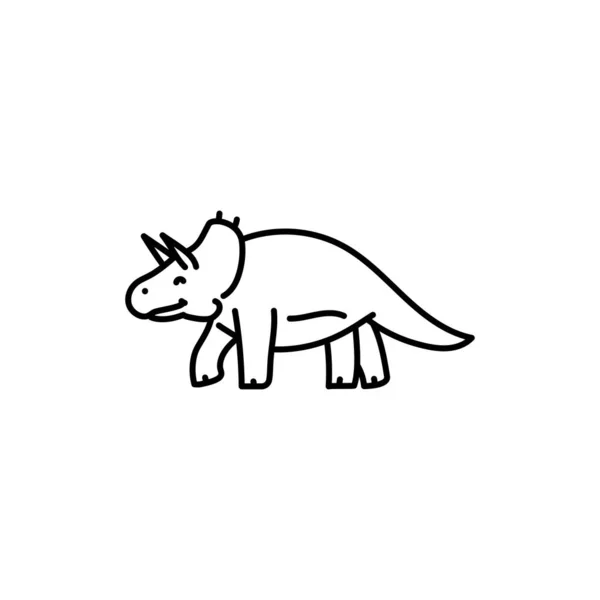 儿童玩具犀牛黑线图标 — 图库矢量图片