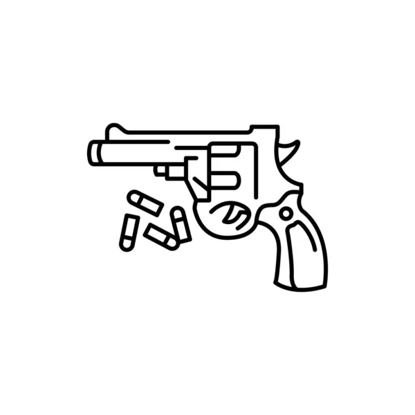 Pistola Infantil Ícone Linha Preta —  Vetores de Stock