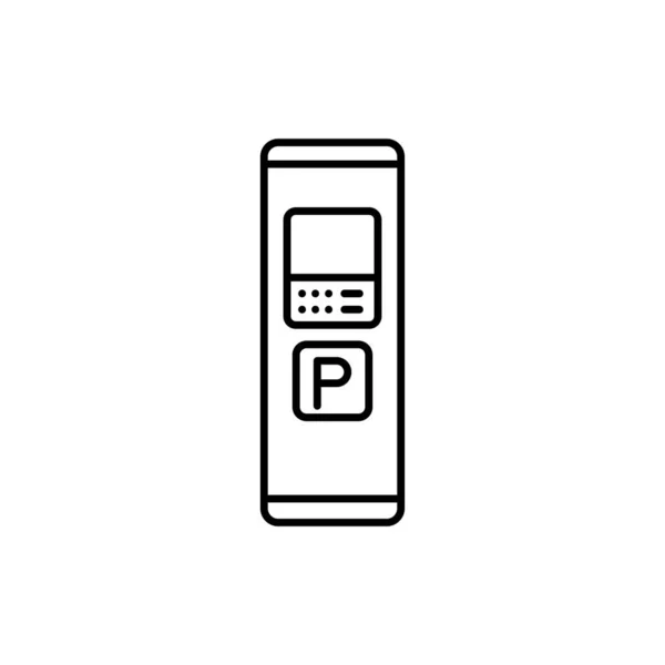 Selbstbedienung Parken Zahlen Schwarze Linie Symbol Piktogramm Für Webseite — Stockvektor