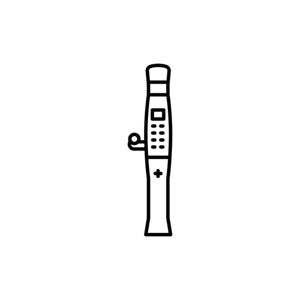 Self Service Telemedizin Schwarze Linie Symbol Piktogramm Für Webseite — Stockvektor