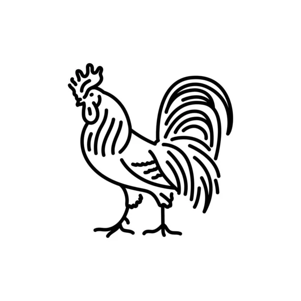 Значок Черной Линии Члена Фермерские Животные — стоковый вектор