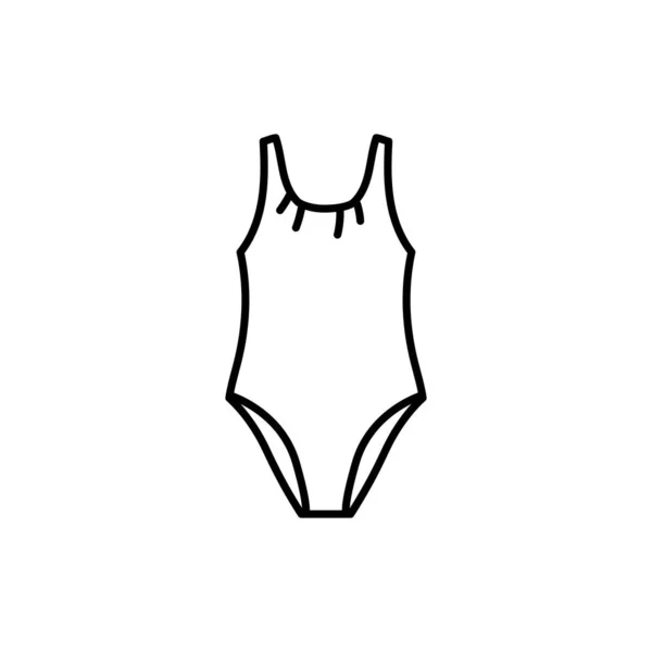 Kinderen Zwemkleding Zwarte Lijn Icoon Pictogram Voor Webpagina — Stockvector