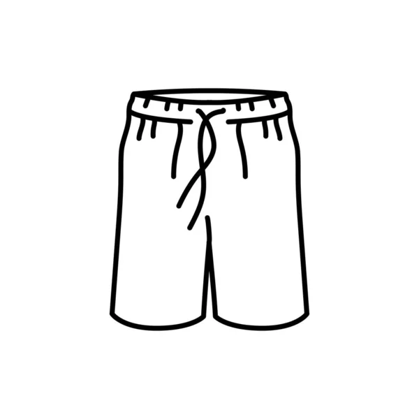 Pantaloncini Bagno Uomo Linea Nera Icona Pittogramma Pagina Web — Vettoriale Stock
