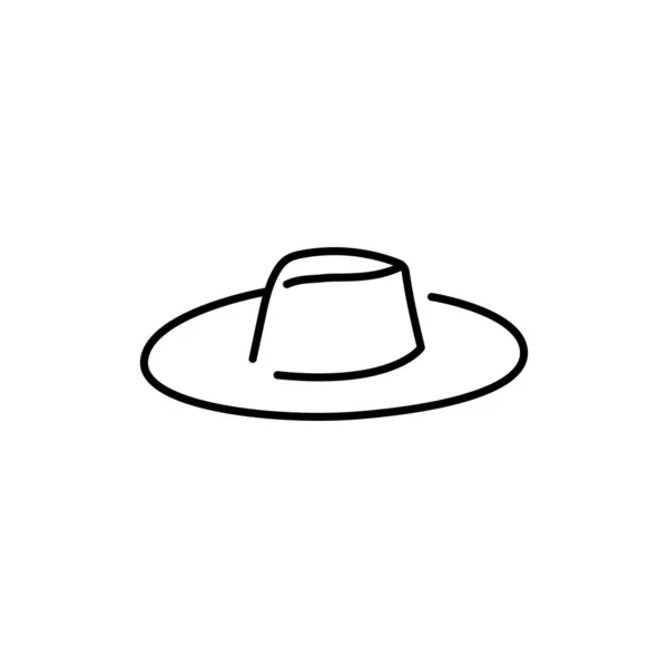 夏季海滩帽黑色线条图标 网页的象形文字 — 图库矢量图片