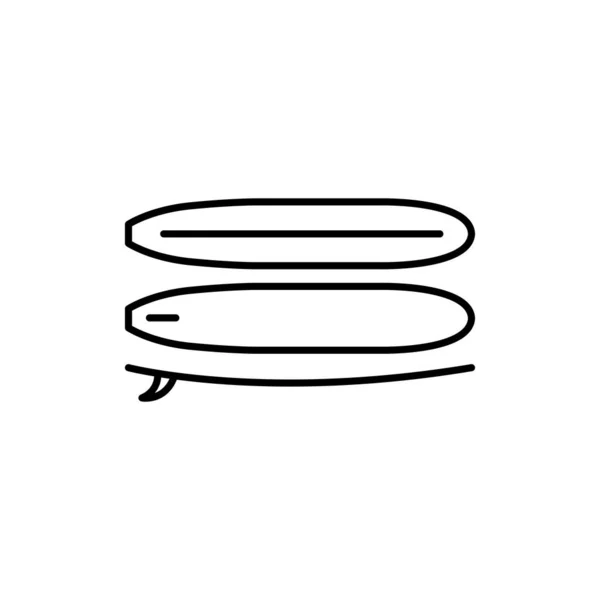 Surfbrett Black Line Icon Piktogramm Für Webseite — Stockvektor