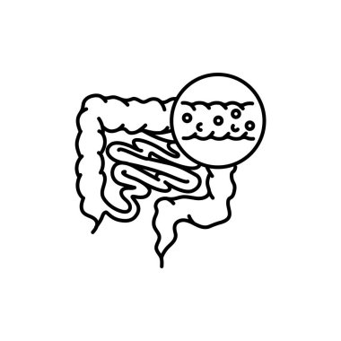 Ülseratif kolit siyah çizgi ikonu. Otoimmün hastalıklar