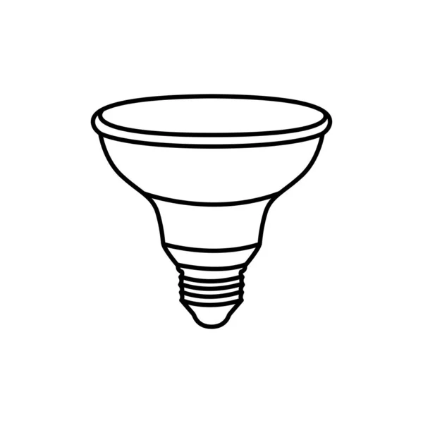 Led Reflektorlampe Schwarze Linie Symbol — Stockvektor