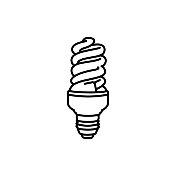 Lámpara Espiral Línea Negra Icono — Archivo Imágenes Vectoriales