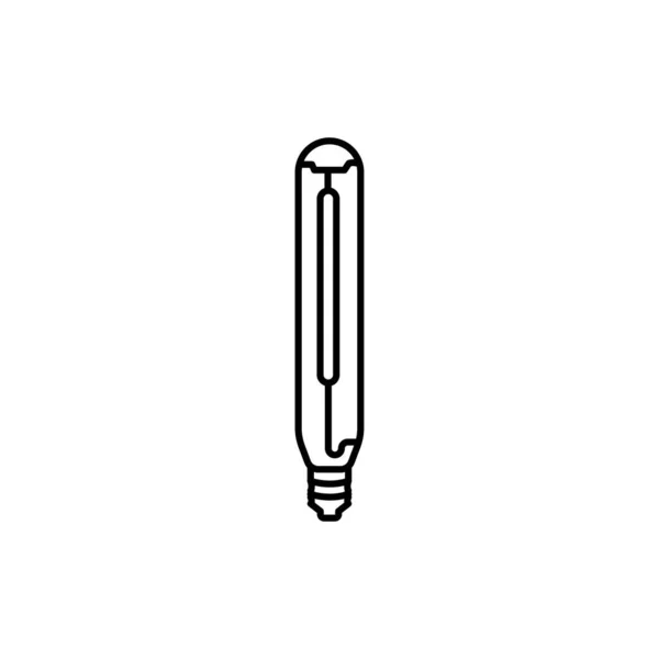 Tubulaire Lampe Icône Ligne Noire — Image vectorielle
