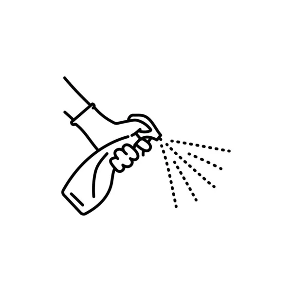 Χέρι Μαύρο Εικονίδιο Γραμμή Ψεκασμού Εταιρεία Καθαρισμού — Διανυσματικό Αρχείο