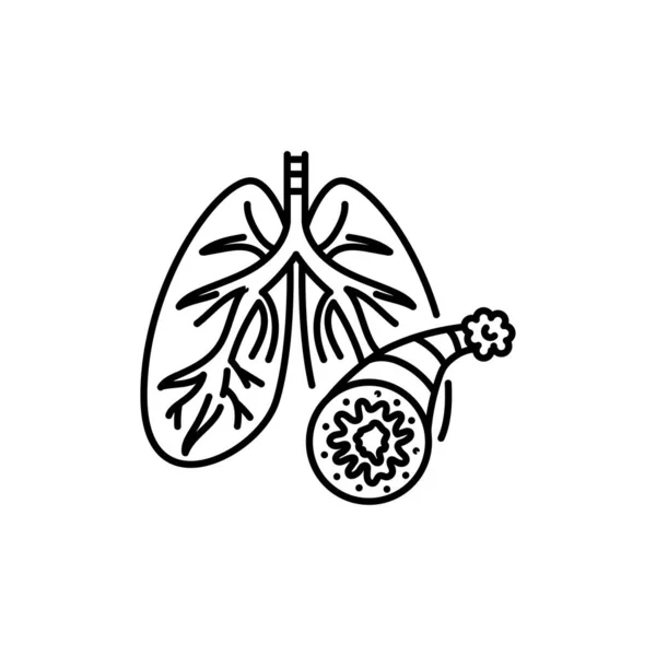 Ikona Černé Čáry Astma Autoimunitní Onemocnění — Stockový vektor