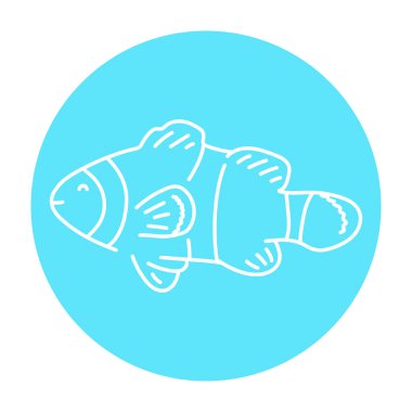 Palyaço balığı rengi çizimi. Okyanus balıkları