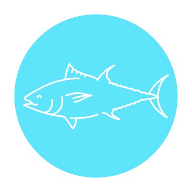 Renkli ton balığı çizimi. Okyanus balıkları