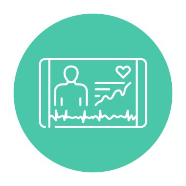 Dijital sağlık renk çizgisi simgesi. Sağlığa. 