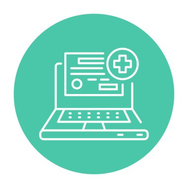 Tıp lisansı renk çizgisi simgesi. Web sayfası için resim grafiği