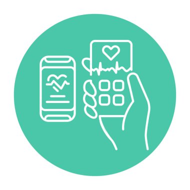 Akıllı sağlık hizmeti renk çizgisi simgesi. Web sayfası için resim grafiği