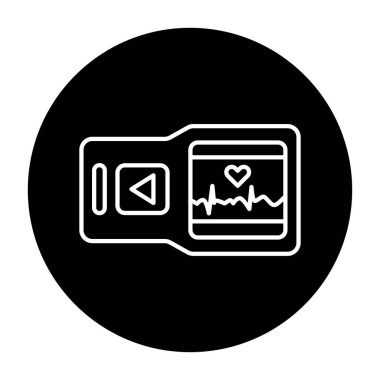 Taşınabilir elektrokardiyogram renk çizgisi simgesi. Web sayfası için resim grafiği