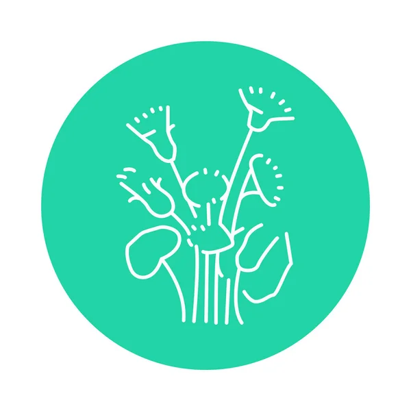 コルツフット植物カラーラインアイコン ウェブページのピクトグラム — ストックベクタ