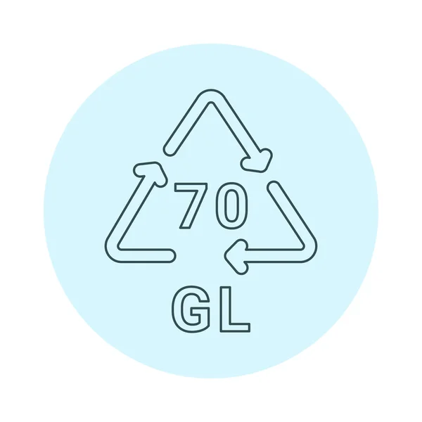 ガラスリサイクルコード 70ラインアイコン 消費コード — ストックベクタ