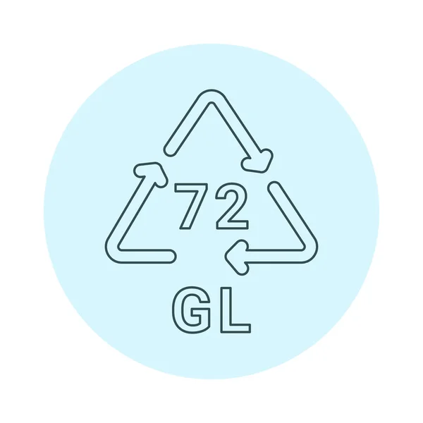 ガラスリサイクルコード 72ラインアイコン 消費コード — ストックベクタ