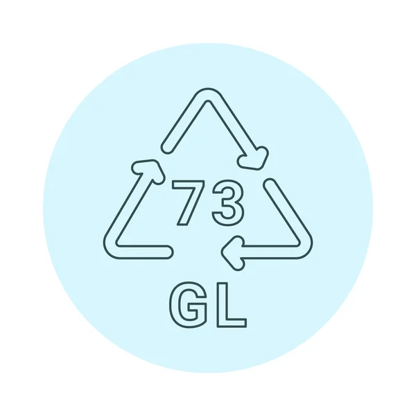 ガラスリサイクルコード 73ラインアイコン 消費コード — ストックベクタ