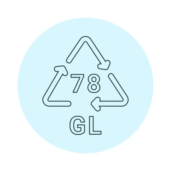 ガラスリサイクルコード 78ラインアイコン 消費コード — ストックベクタ