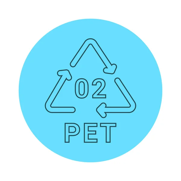 Code Recyclage Plastique Pet Icône Ligne Code Consommation Polyéthylène — Image vectorielle