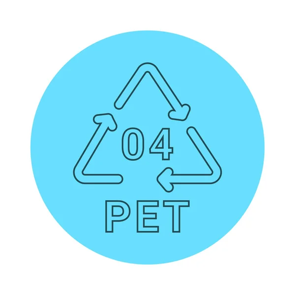 プラスチックリサイクルコード Pet 04ラインアイコン 消費コード ポリエチレン — ストックベクタ