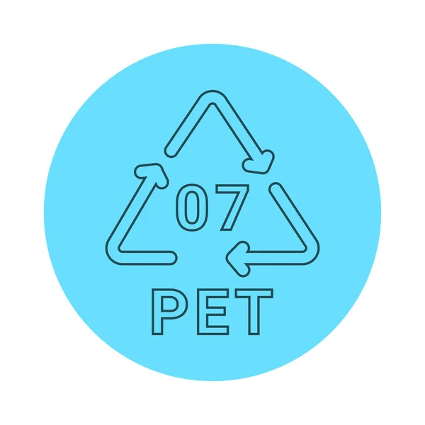 Plastic Recycling Code Pet Line Icon Consumption Code Polyethylene — Stock Vector