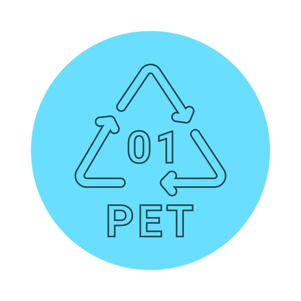 Plastic Recycling Code Pet Line Icon Consumption Code Polyethylene — Stock Vector