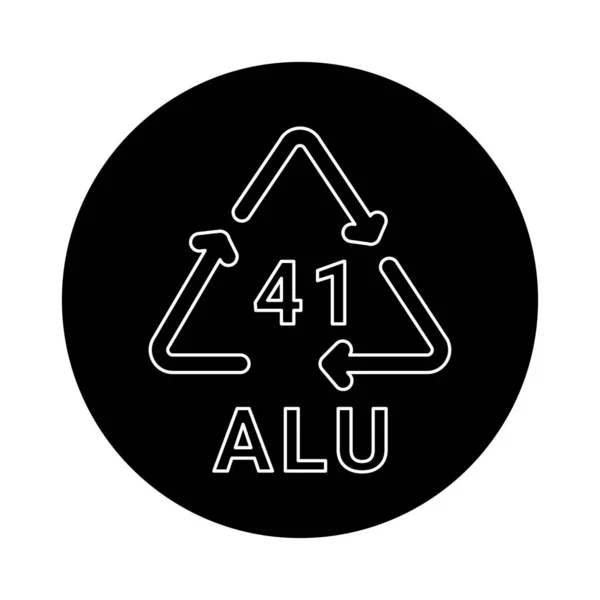 Metal Recycling Code Alu Line Icon Consumption Code — Stock Vector