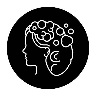 Kadın saç yıkama renk çizgisi ikonu. Güzellik endüstrisi. Kuaför servisi. 