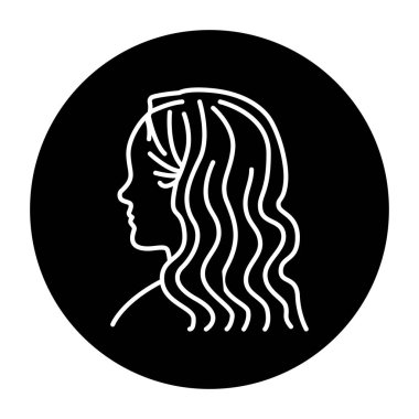 Kadın Hollywood dalgası renk çizgisi ikonu. Güzellik endüstrisi. Kuaför servisi. 