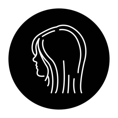 Kadın saç stili renk çizgisi ikonu. Güzellik endüstrisi. Kuaför servisi. 