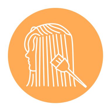 Kadın saç boyama renk çizgisi ikonu. Güzellik endüstrisi. Kuaför servisi. 