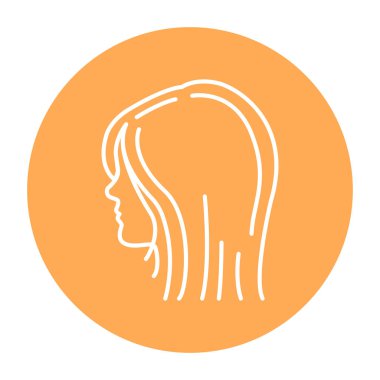 Kadın saç stili renk çizgisi ikonu. Güzellik endüstrisi. Kuaför servisi. 