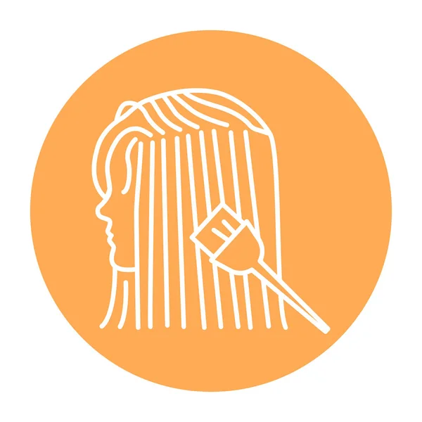 女性发色线图标 美容业理发师服务 — 图库矢量图片