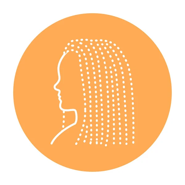 Woman Dreadlocks Hair Color Line Icon Beauty Industry Hairdresser Service — Stock Vector
