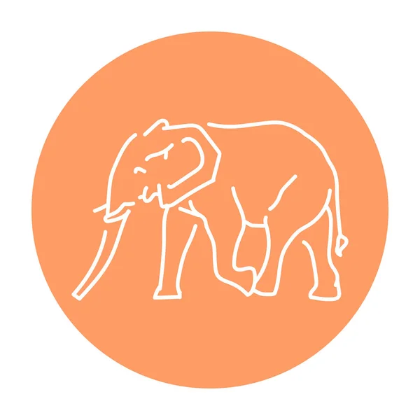 Afrikaanse Olifant Kleur Lijn Illustratie — Stockvector