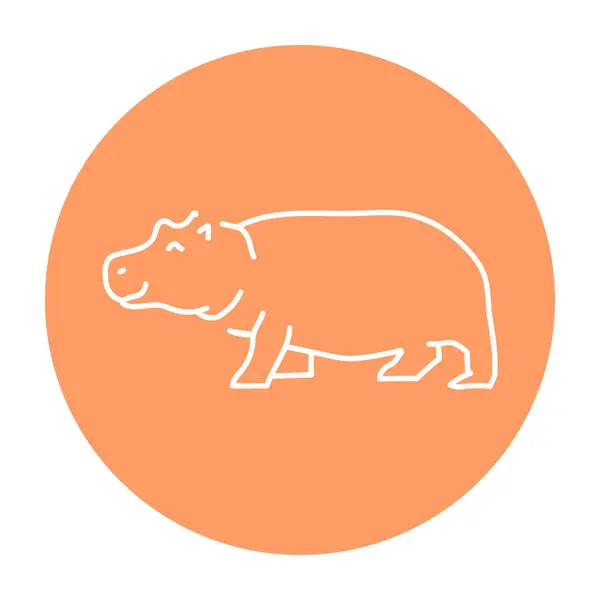 Hipopótamo Cor Linha Ilustração —  Vetores de Stock